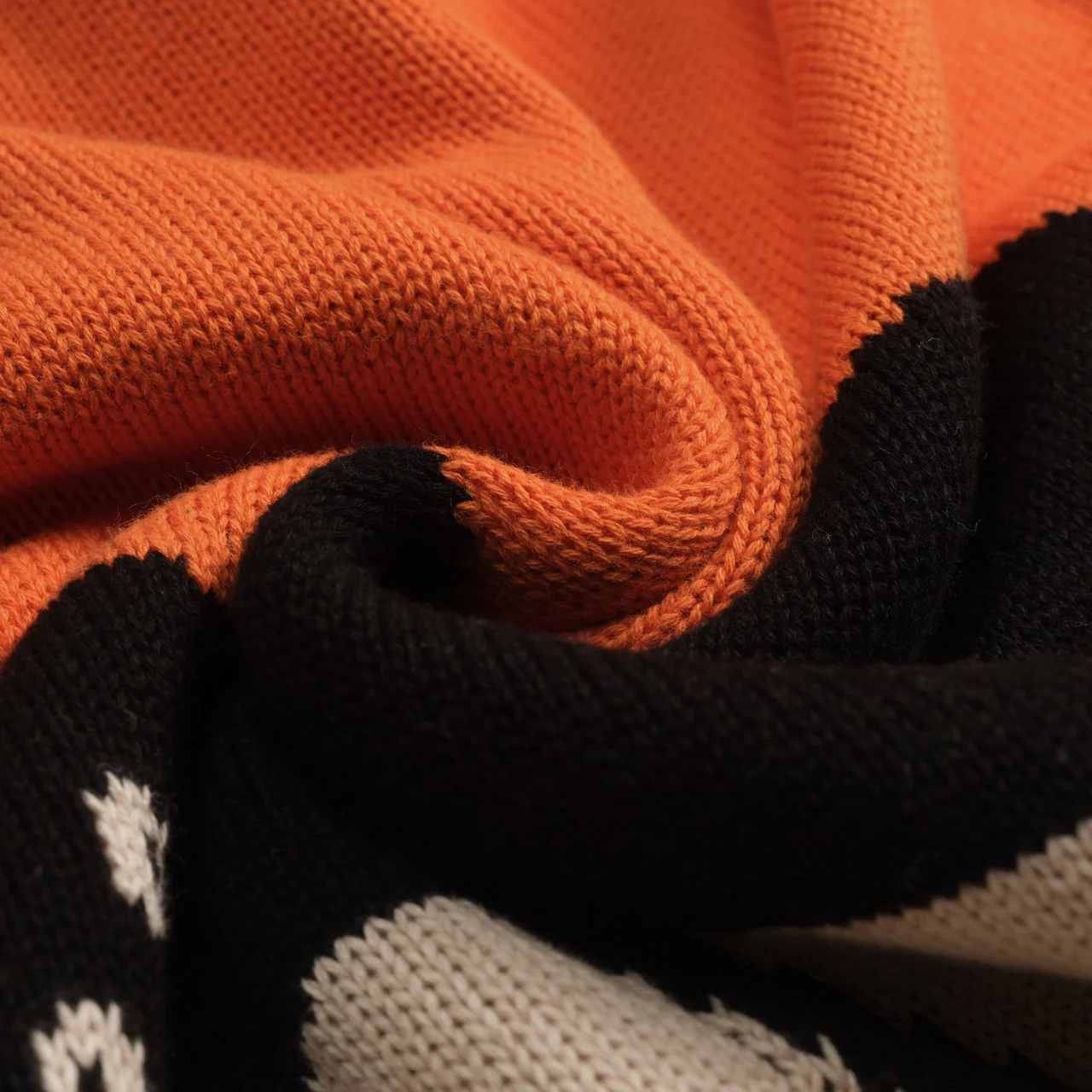 Women's orange vintage cat jacquard knitwear - Image 8