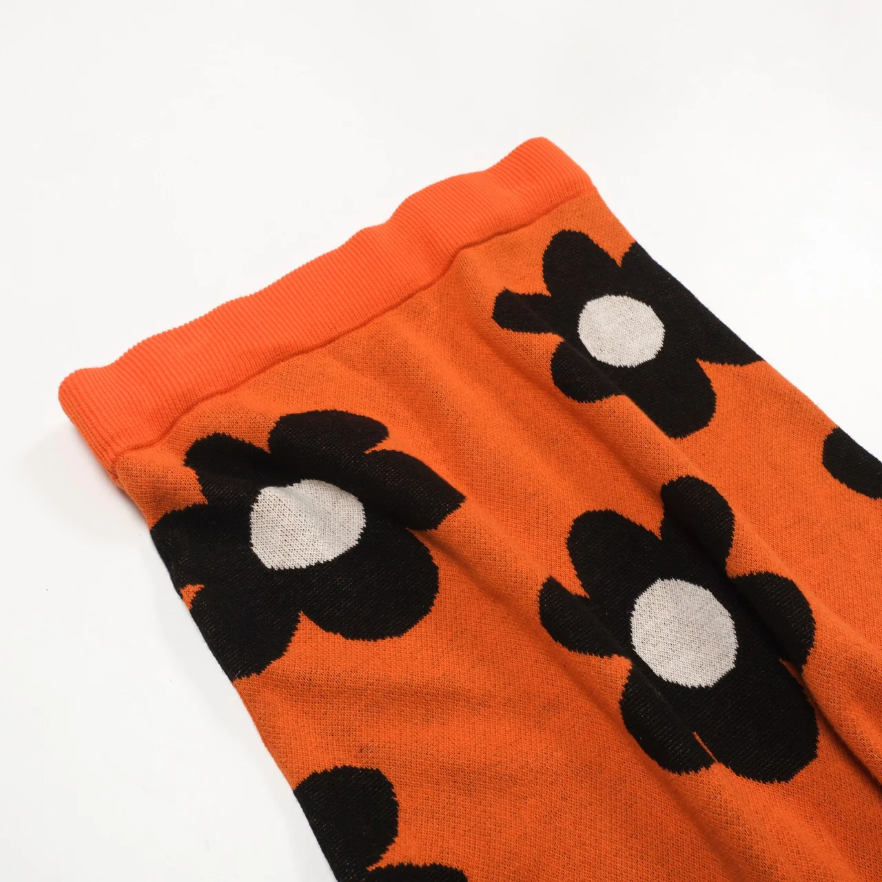 Women's Orange Vintage Cat Style Jacquard Knit Set - Image 10