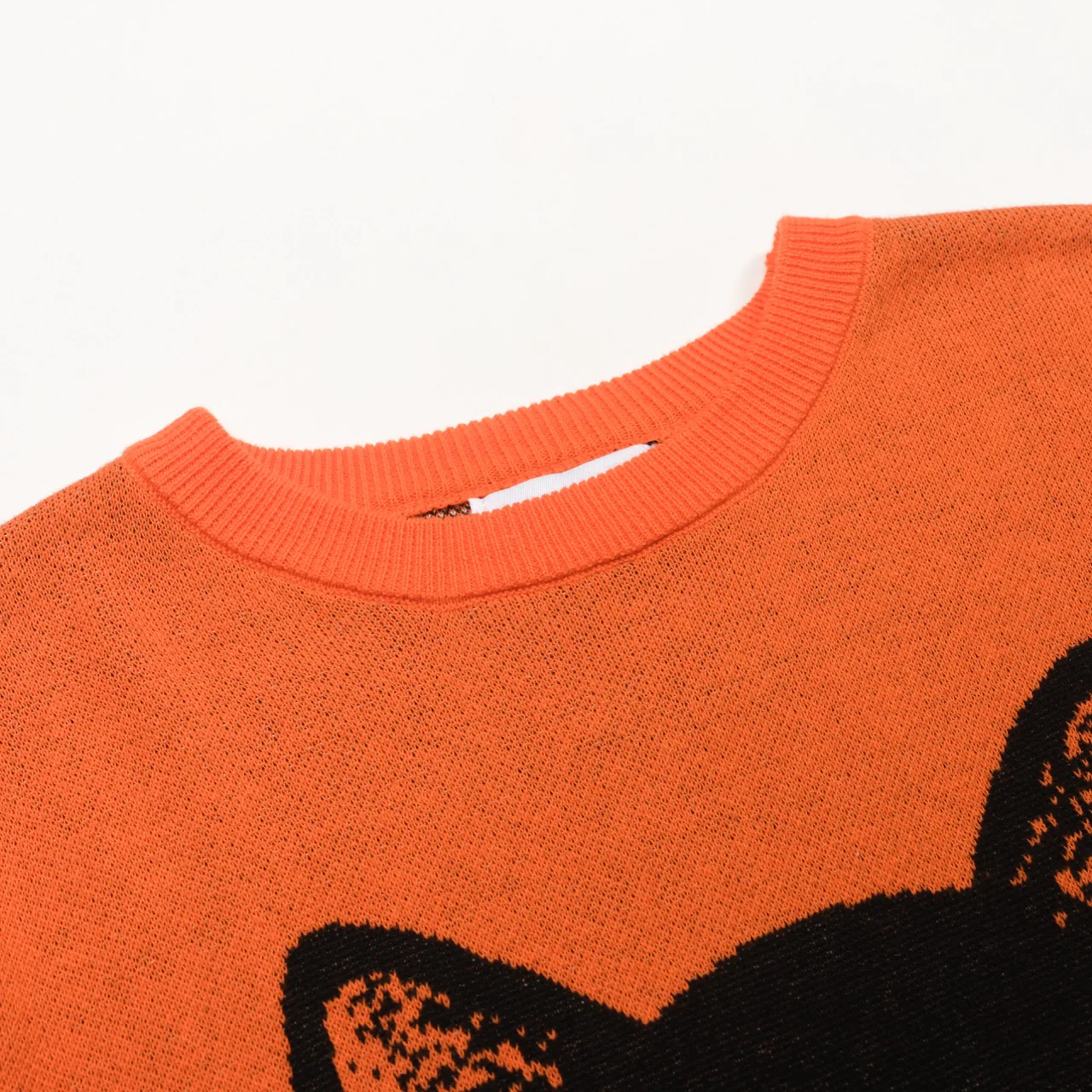 Women's Orange Vintage Cat Style Jacquard Knit Set - Image 11