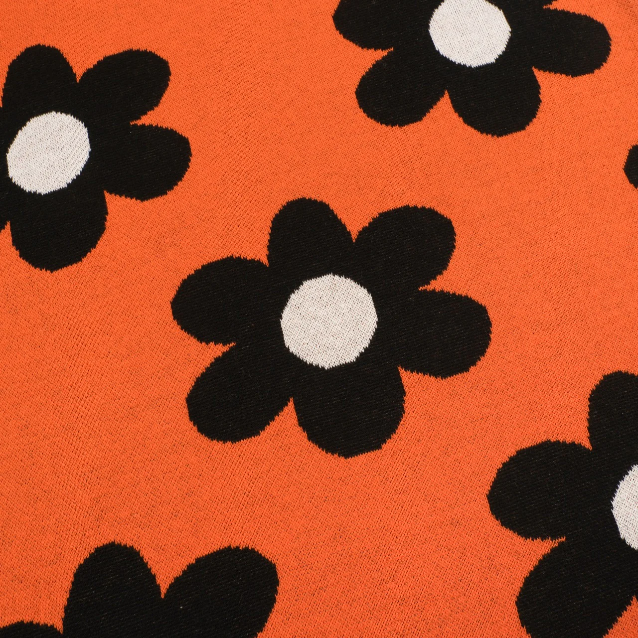 Women's Orange Vintage Cat Style Jacquard Knit Set - Image 7