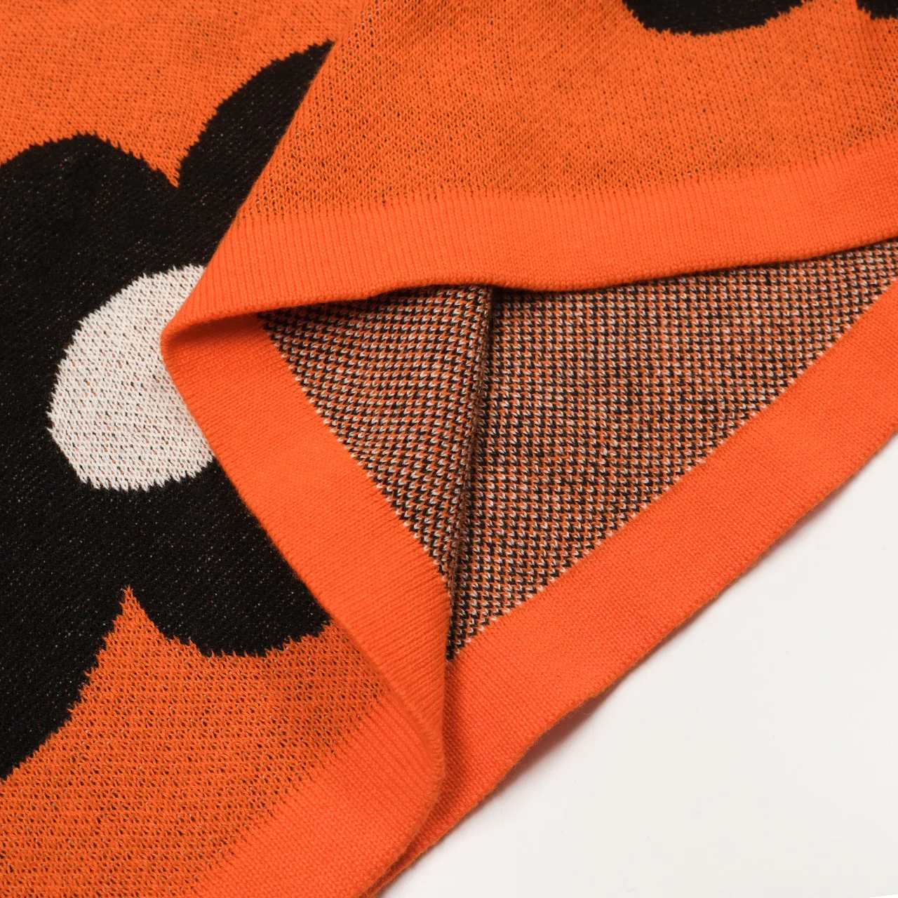 Women's Orange Vintage Cat Style Jacquard Knit Set - Image 8
