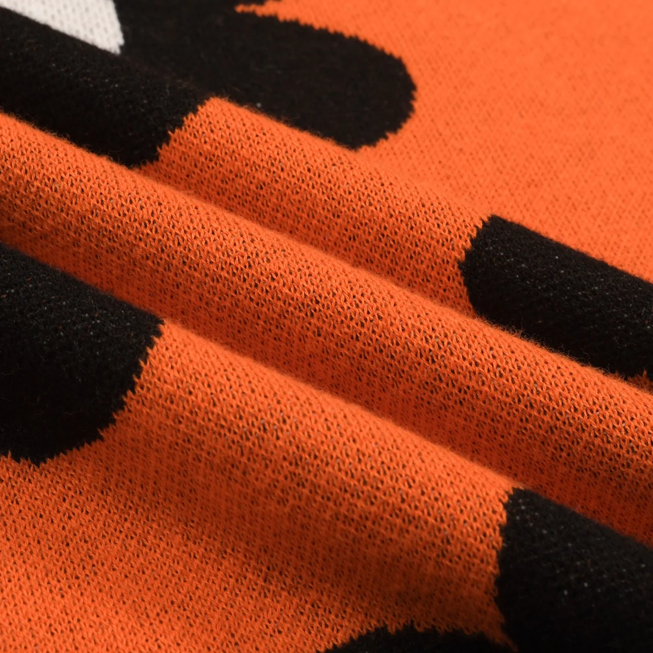 Women's Orange Vintage Cat Style Jacquard Knit Set - Image 9