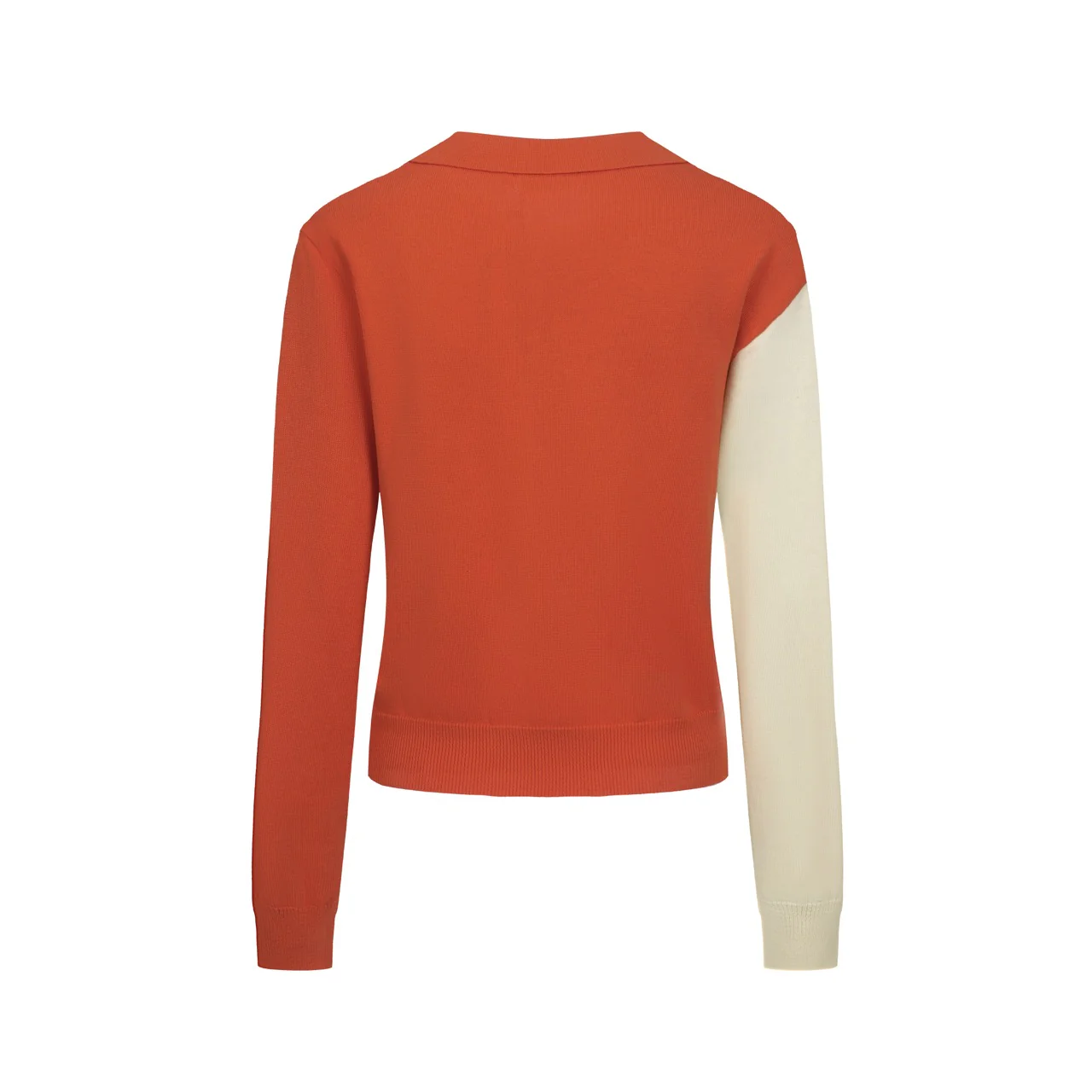 Women's orange vintage diagonal stripe knitwear - Cropped length - Image 3