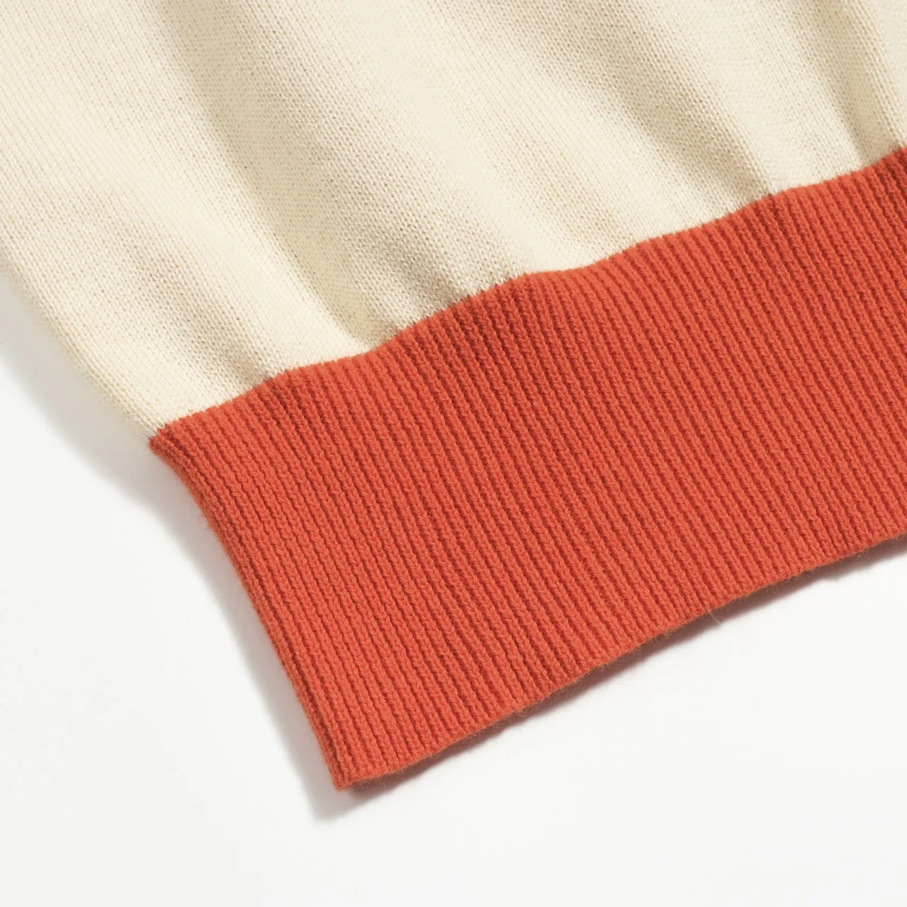 Women's orange vintage diagonal stripe knitwear - Cropped length - Image 7