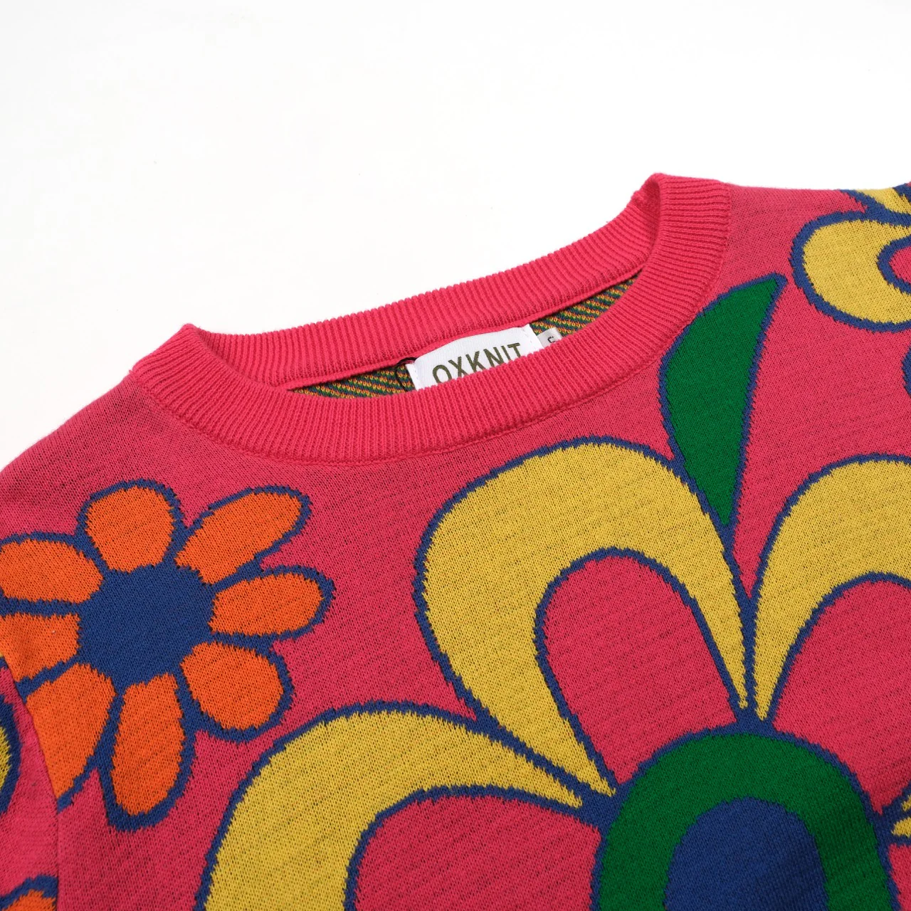 Women's pink floral ruffled design knitwear-longer sleeves - Image 4