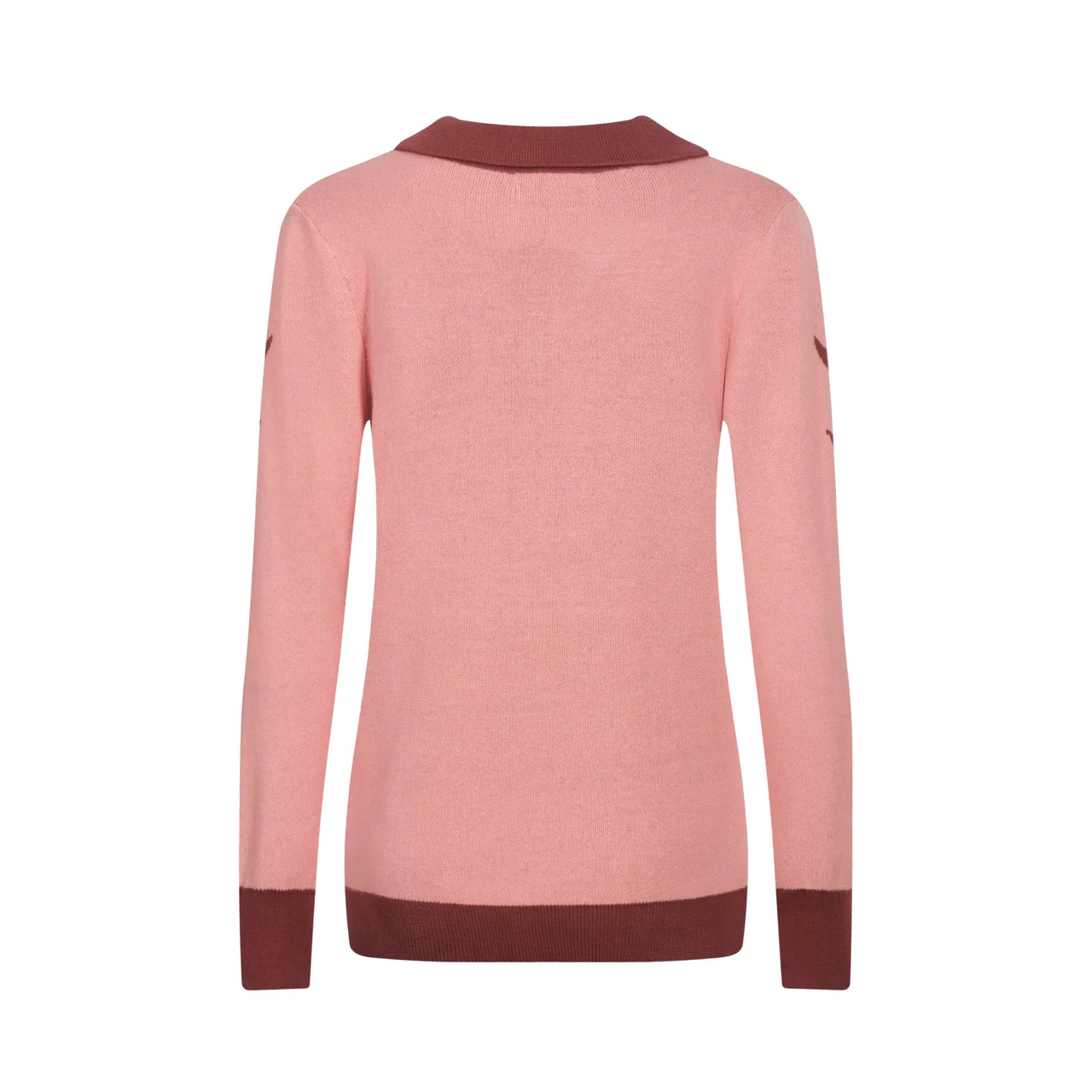 Women's pink swallow jacquard V-neck knitwear - Image 3