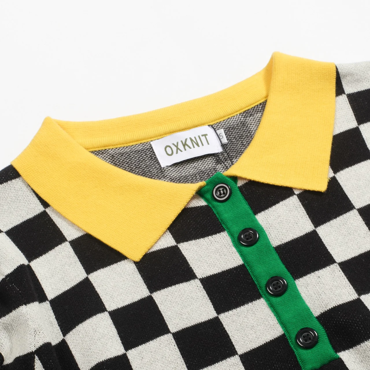 Women's plaid color retro bubble sleeve polo - Image 4