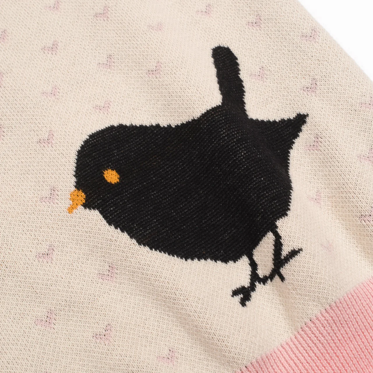 Women's polka dot bird puffed sleeve knitted polo - Image 2