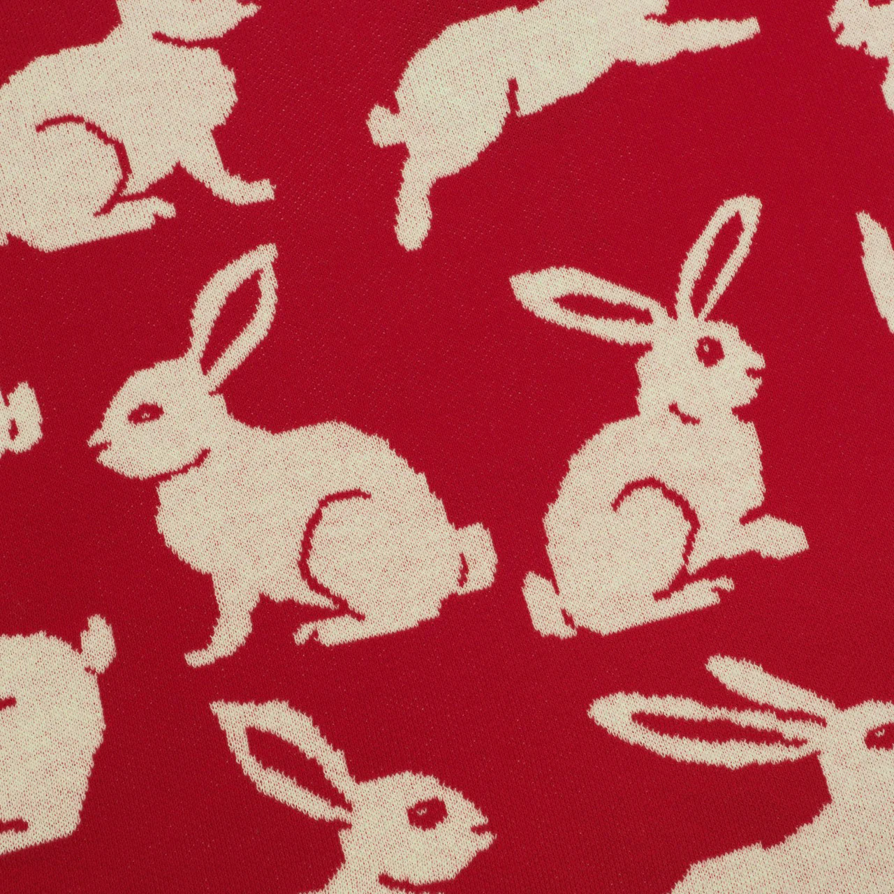 Women's Red Art Rabbit Classic Vintage Knitwear - Image 4