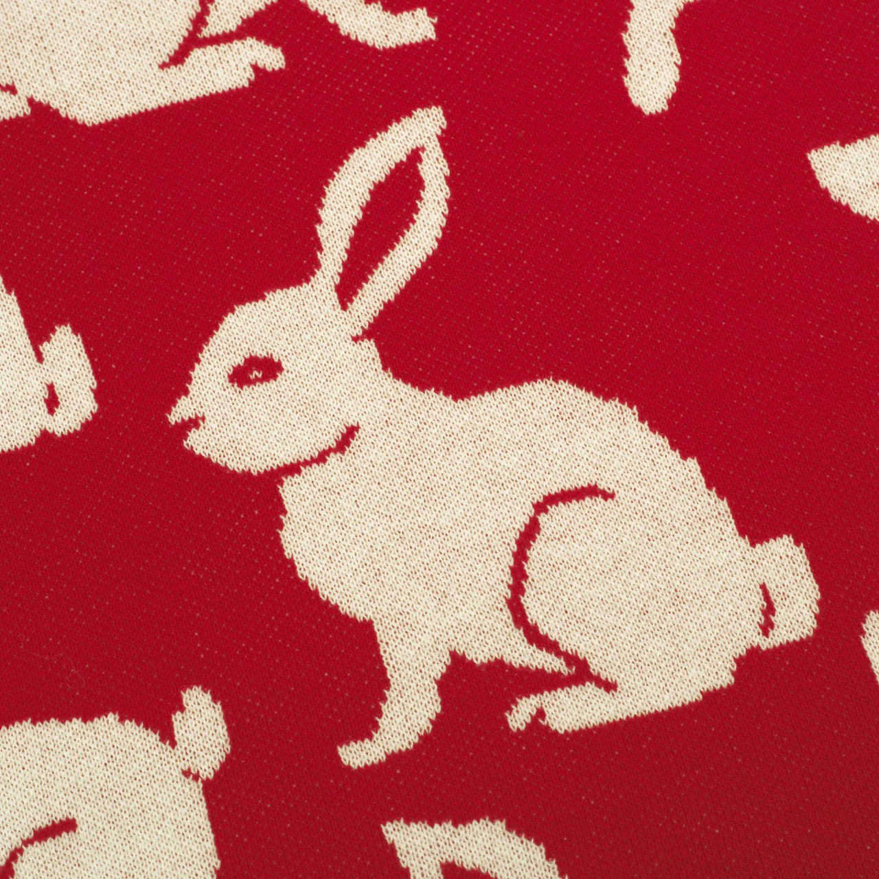 Women's Red Art Rabbit Classic Vintage Knitwear - Image 5