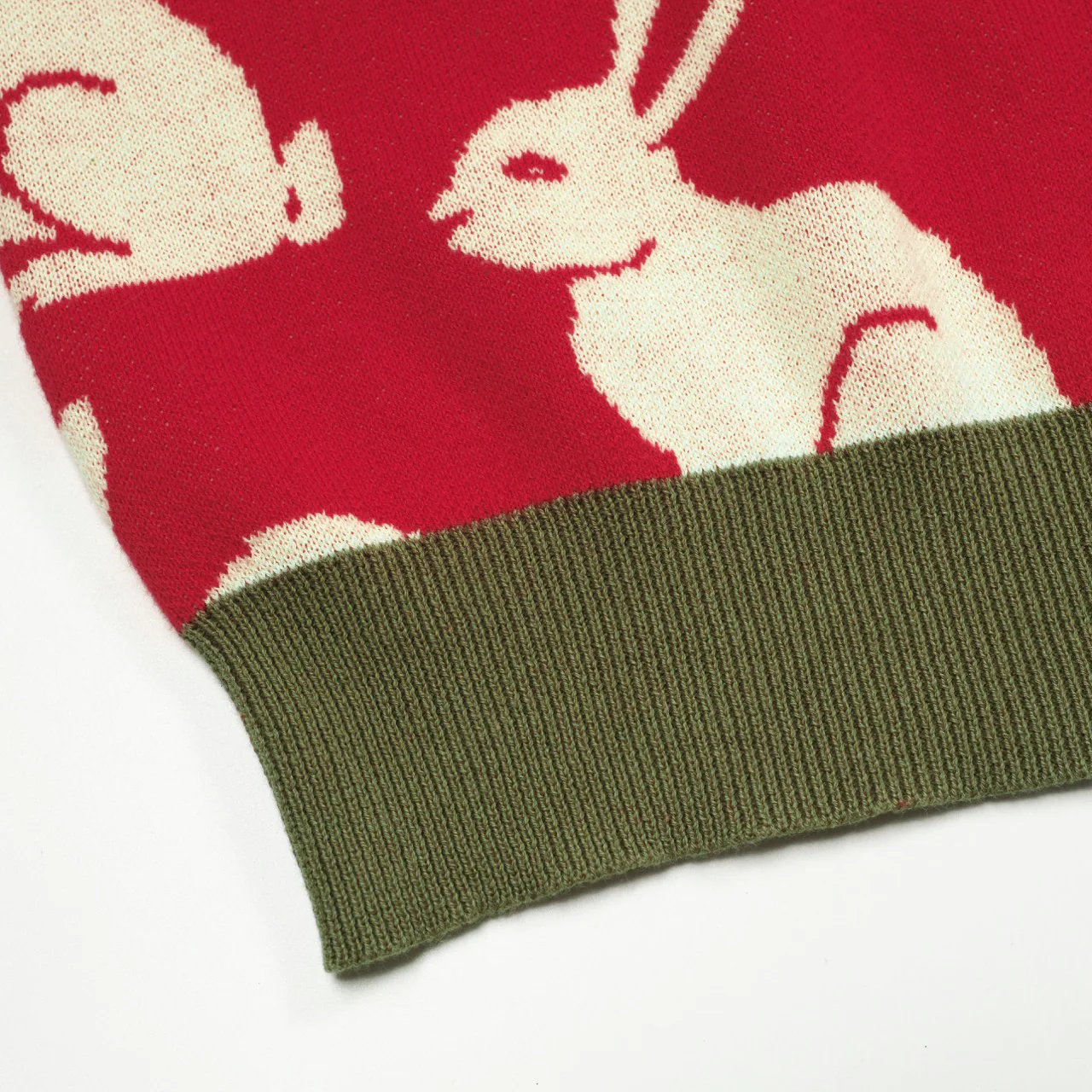 Women's Red Art Rabbit Classic Vintage Knitwear - Image 6