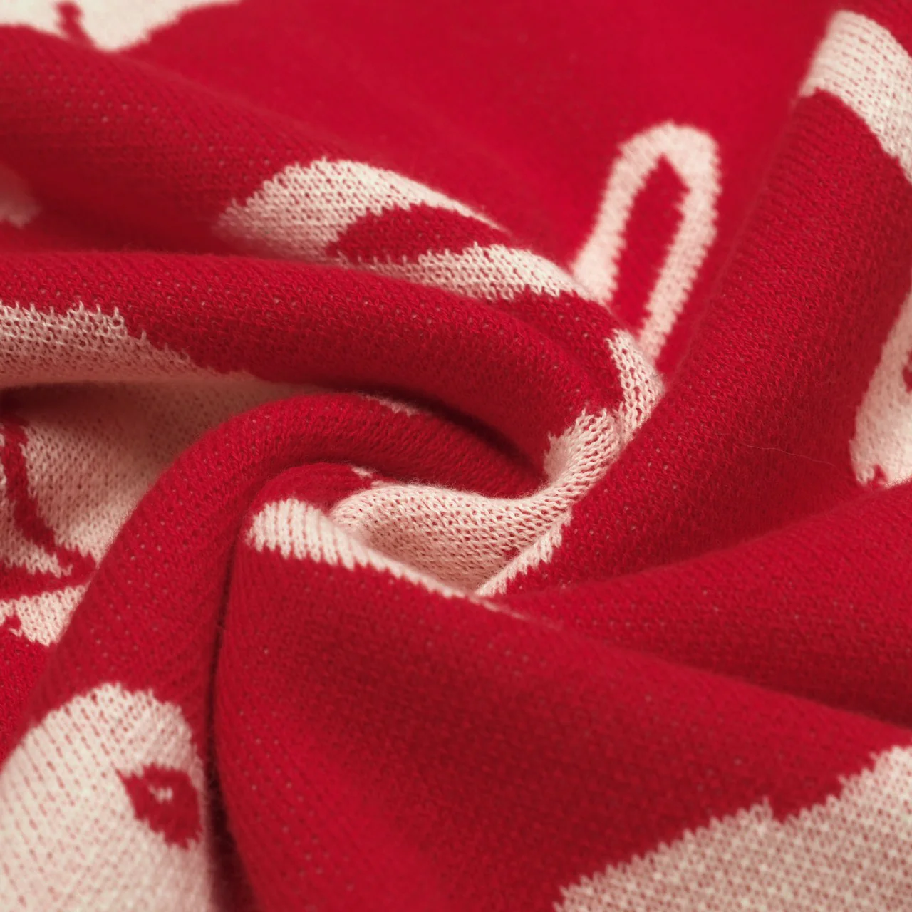 Women's Red Art Rabbit Classic Vintage Knitwear - Image 8