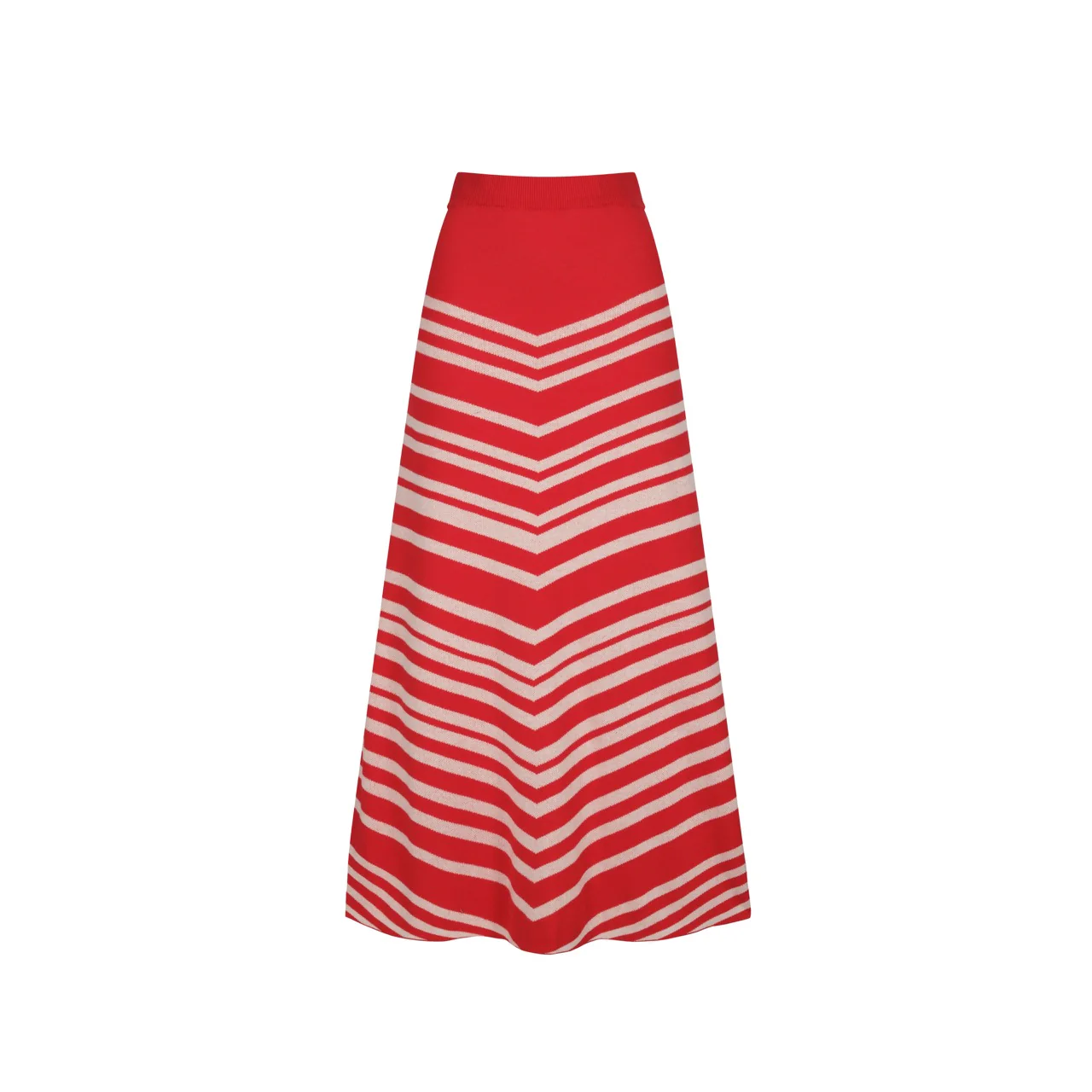 Women's red cat striped animal top skirt knit suit - Image 5