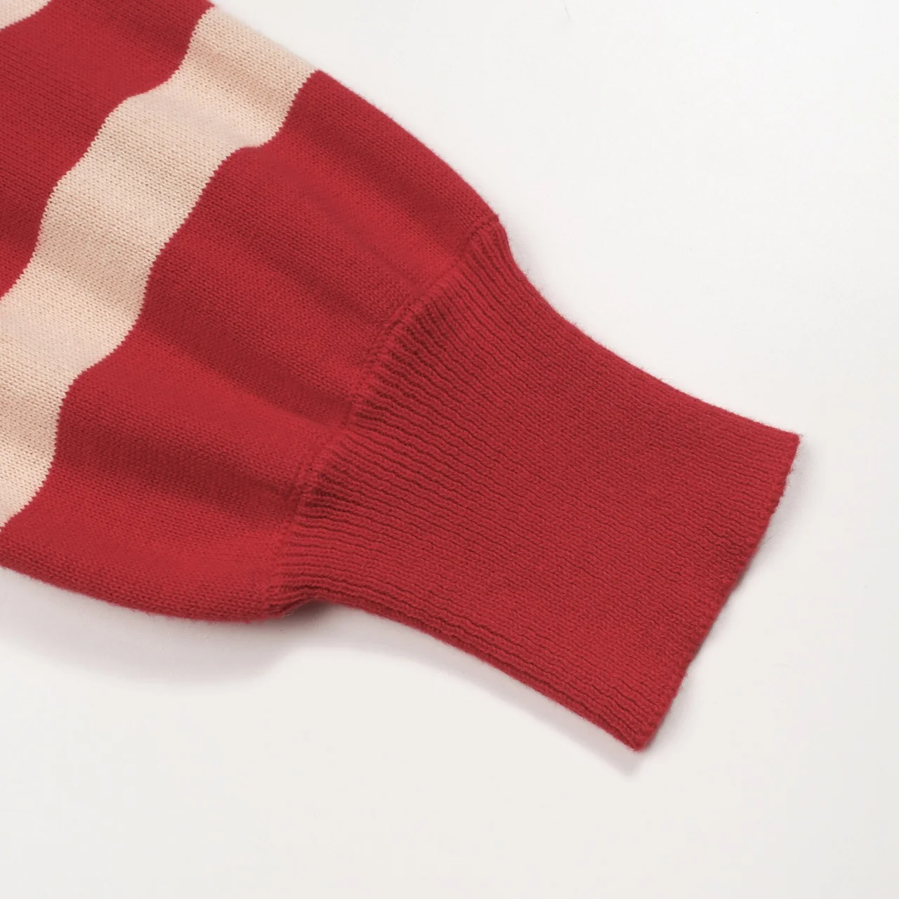 Women's red striped cat bubble sleeve knitwear - Image 7