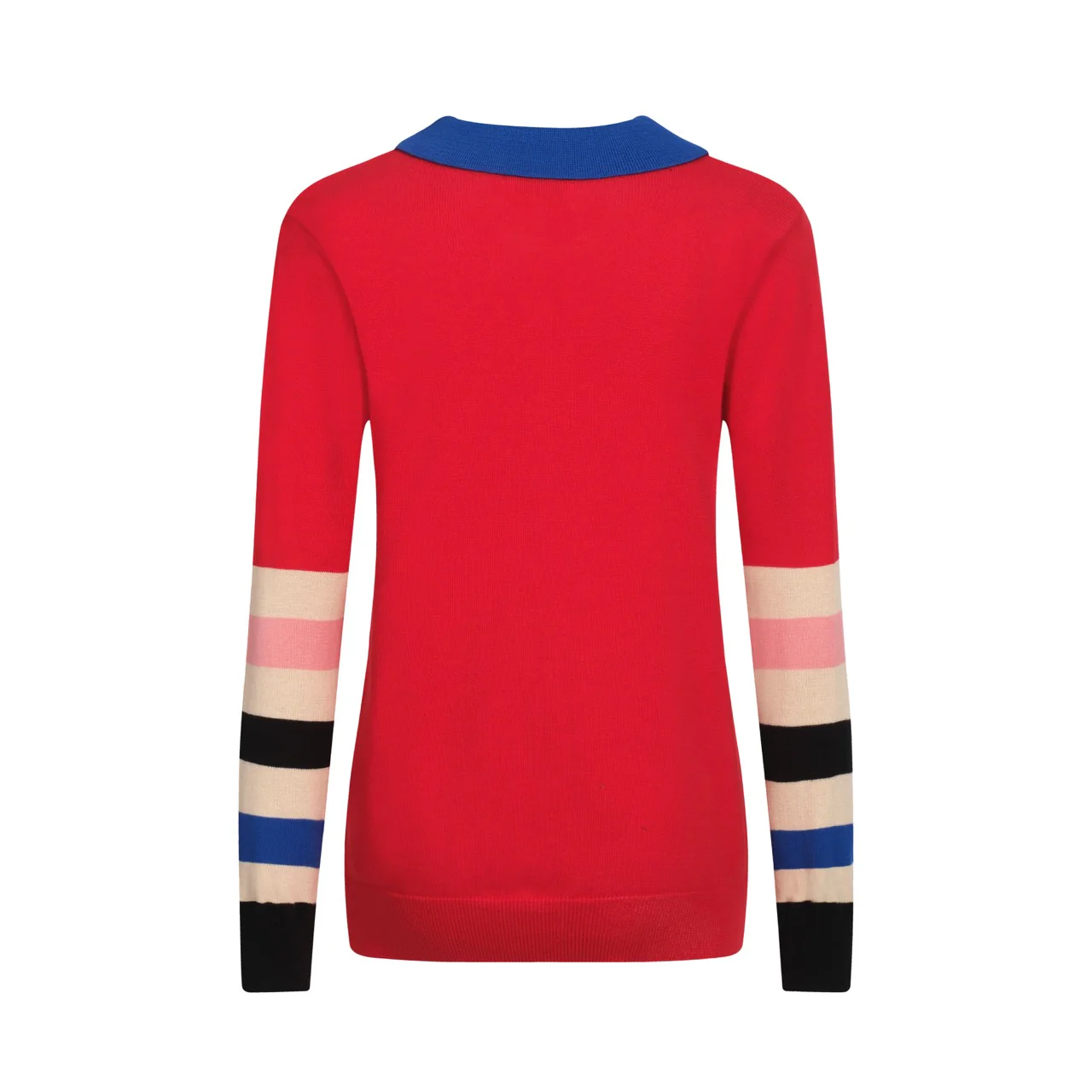 Women's red vintage striped polo knitwear - Image 3