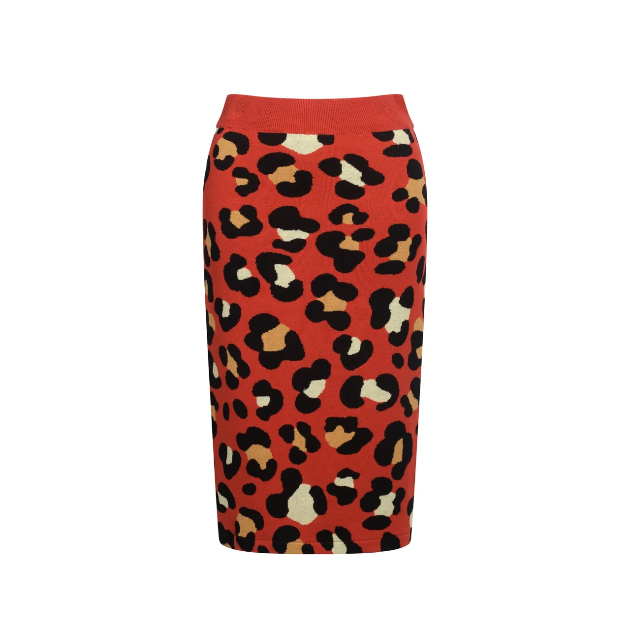 Women's red vintage tiger knit top and skirt set - Image 17