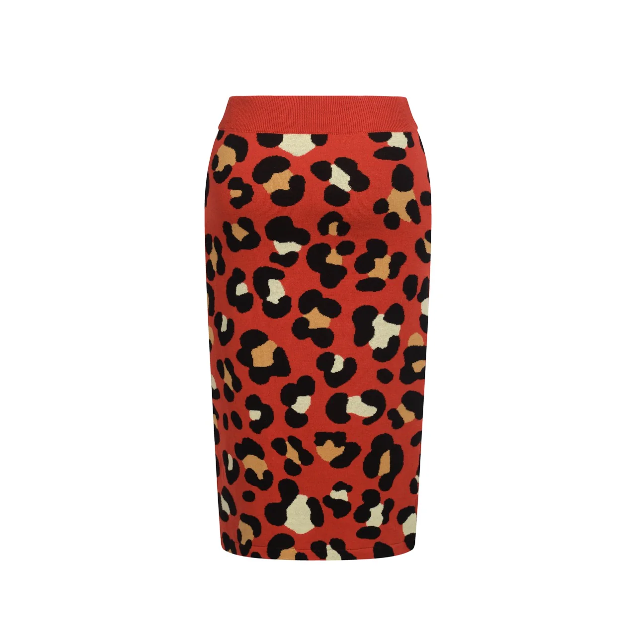 Women's red vintage tiger knit top and skirt set - Image 18