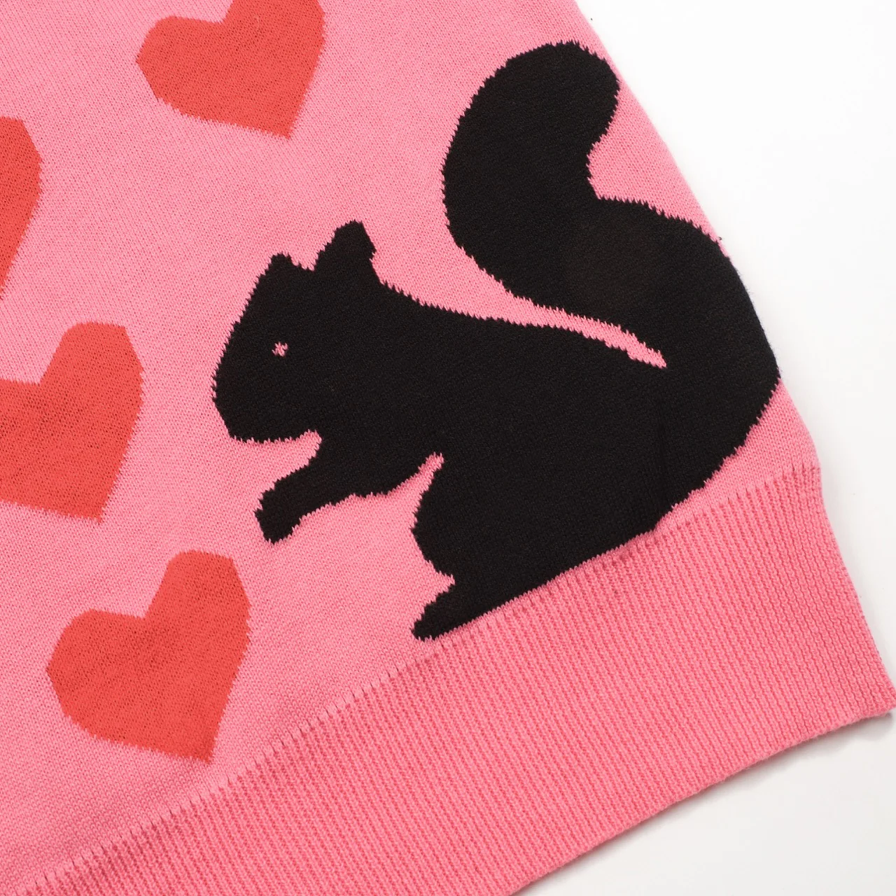 Women's vintage Love squirrel jacquard knit polo shirt - Image 2