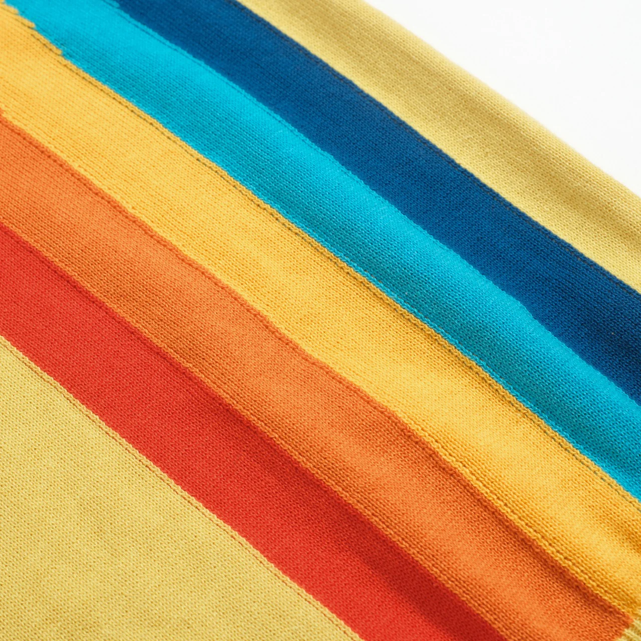 Women's vintage yellow rainbow jacquard knitwear - Image 2