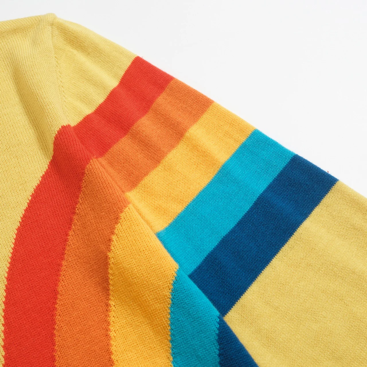 Women's vintage yellow rainbow jacquard knitwear - Image 5