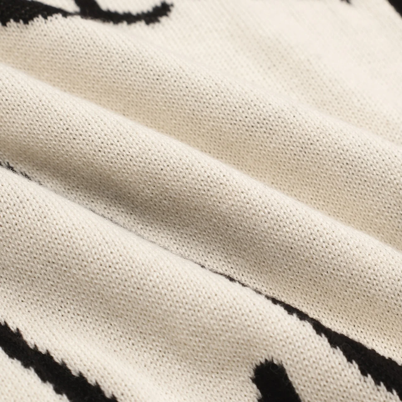 Women's White Apricot Artistic Cat Retro Fashion Jacquard Knitwear - Image 8