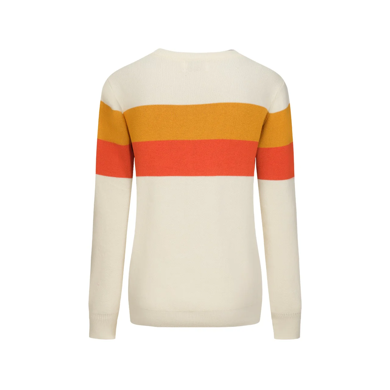 Women's white apricot striped bird jacquard knitwear - Image 3