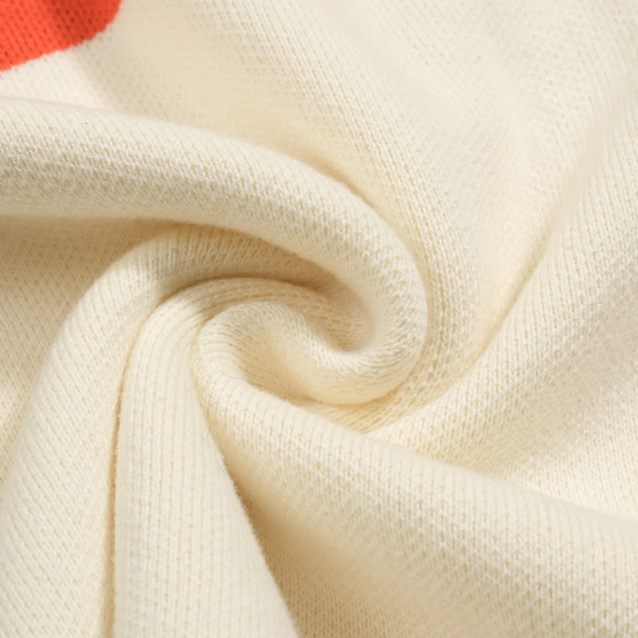 Women's white apricot striped bird jacquard knitwear - Image 9