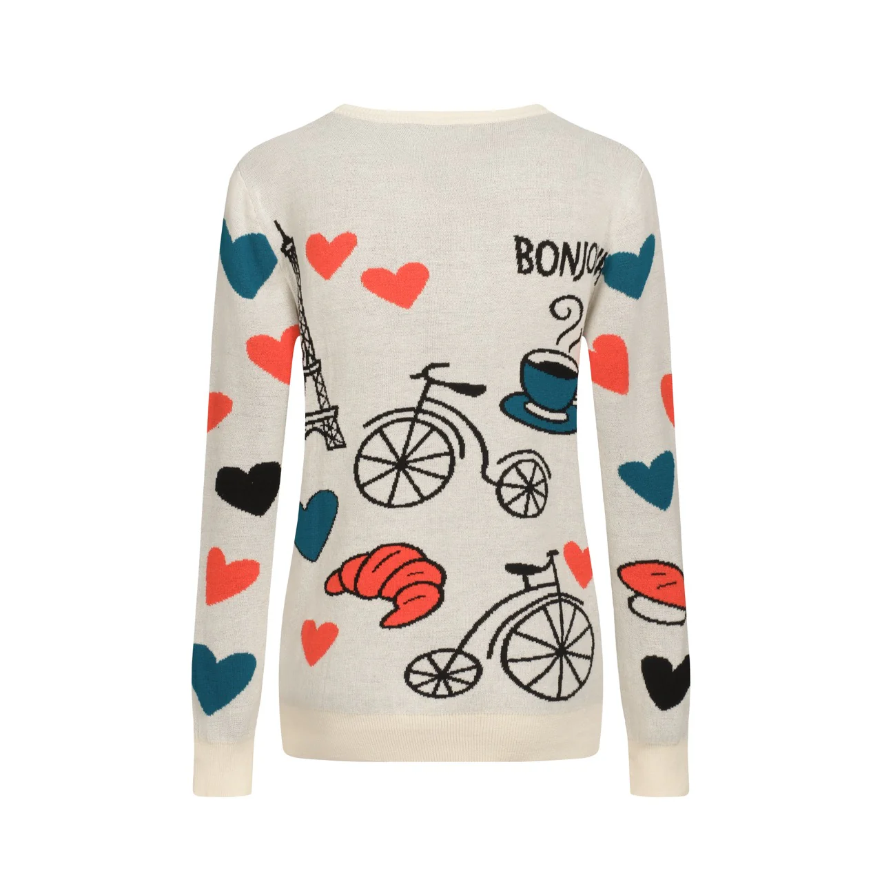 Women's white Paris Tower theme knitwear - Image 3