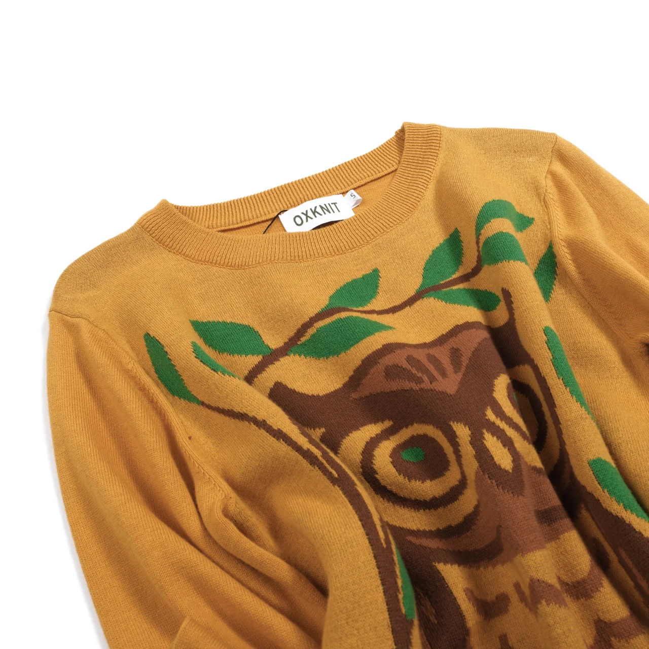 Women's yellow Owl jacquard vintage knitwear - Image 8