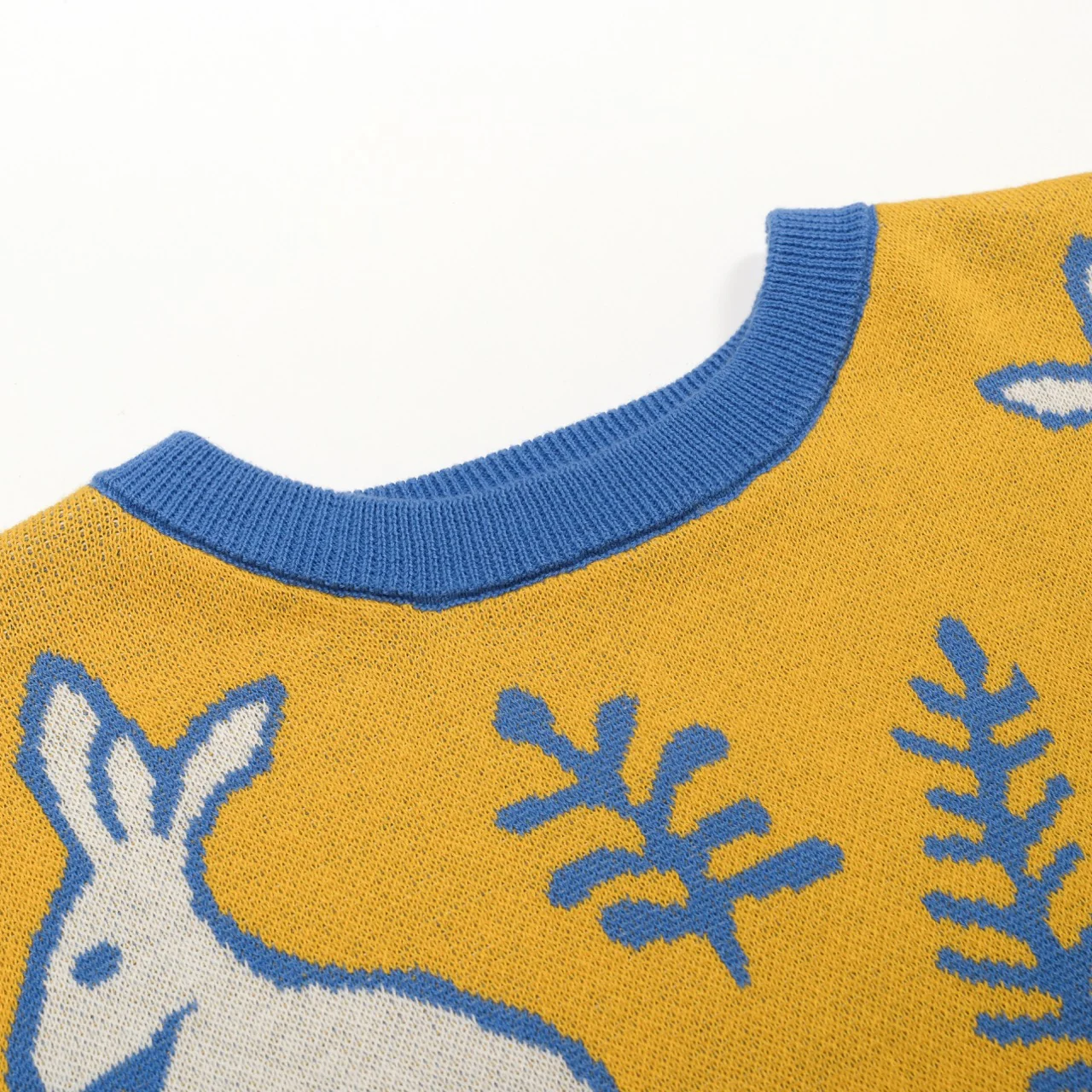 Women's yellow rabbit plant knitted dress knitted set - Image 13