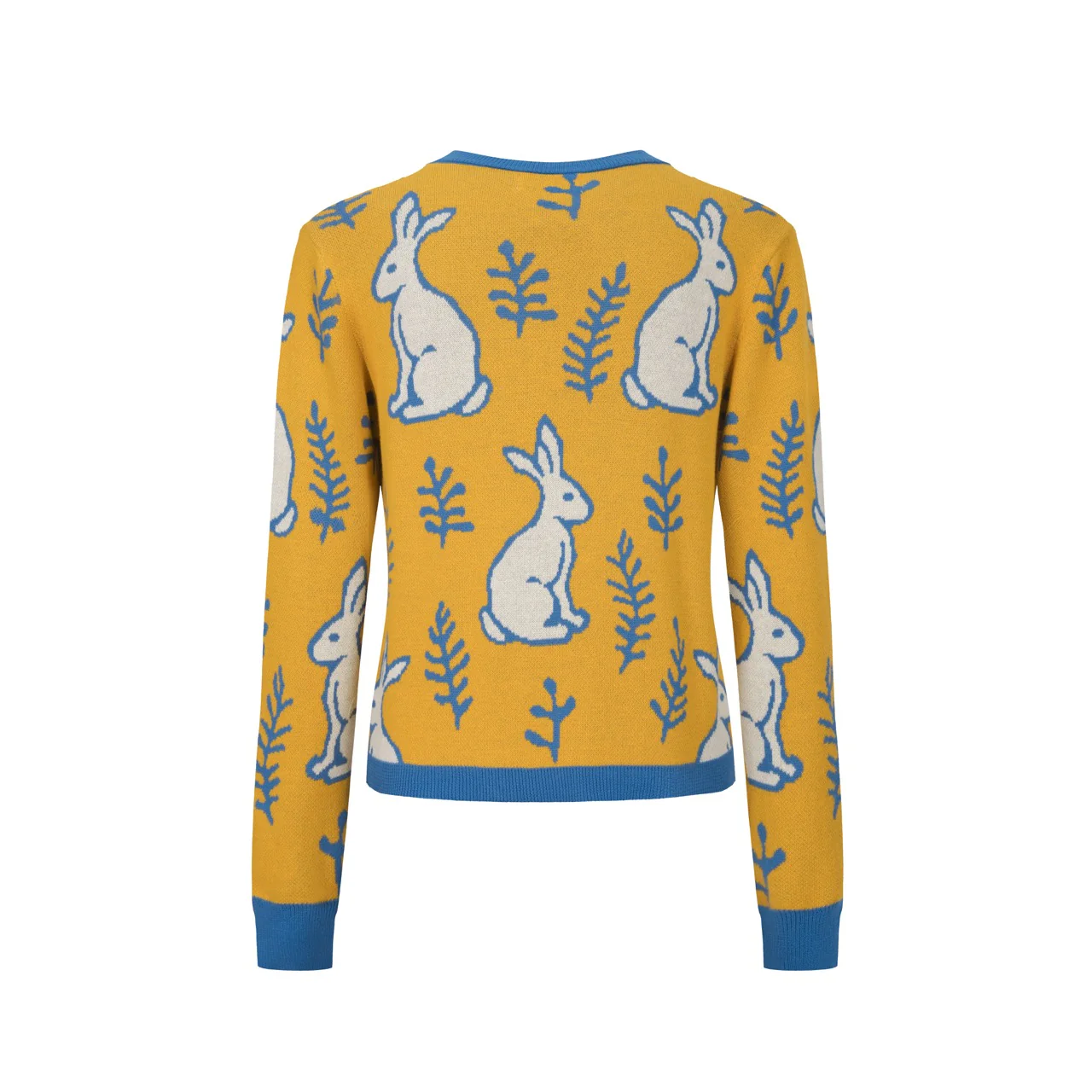 Women's yellow rabbit plant knitted dress knitted set - Image 4