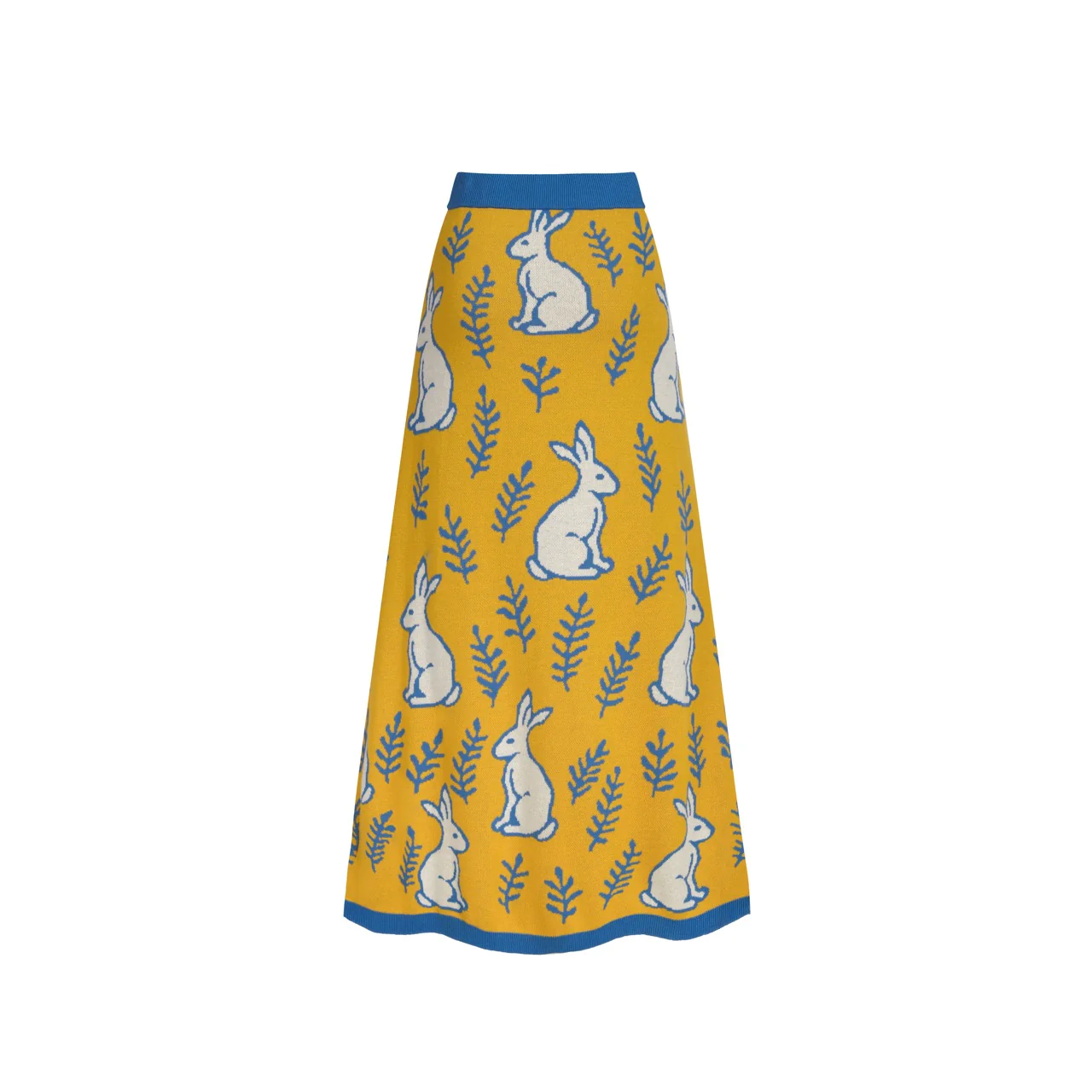 Women's yellow rabbit plant knitted dress knitted set - Image 6