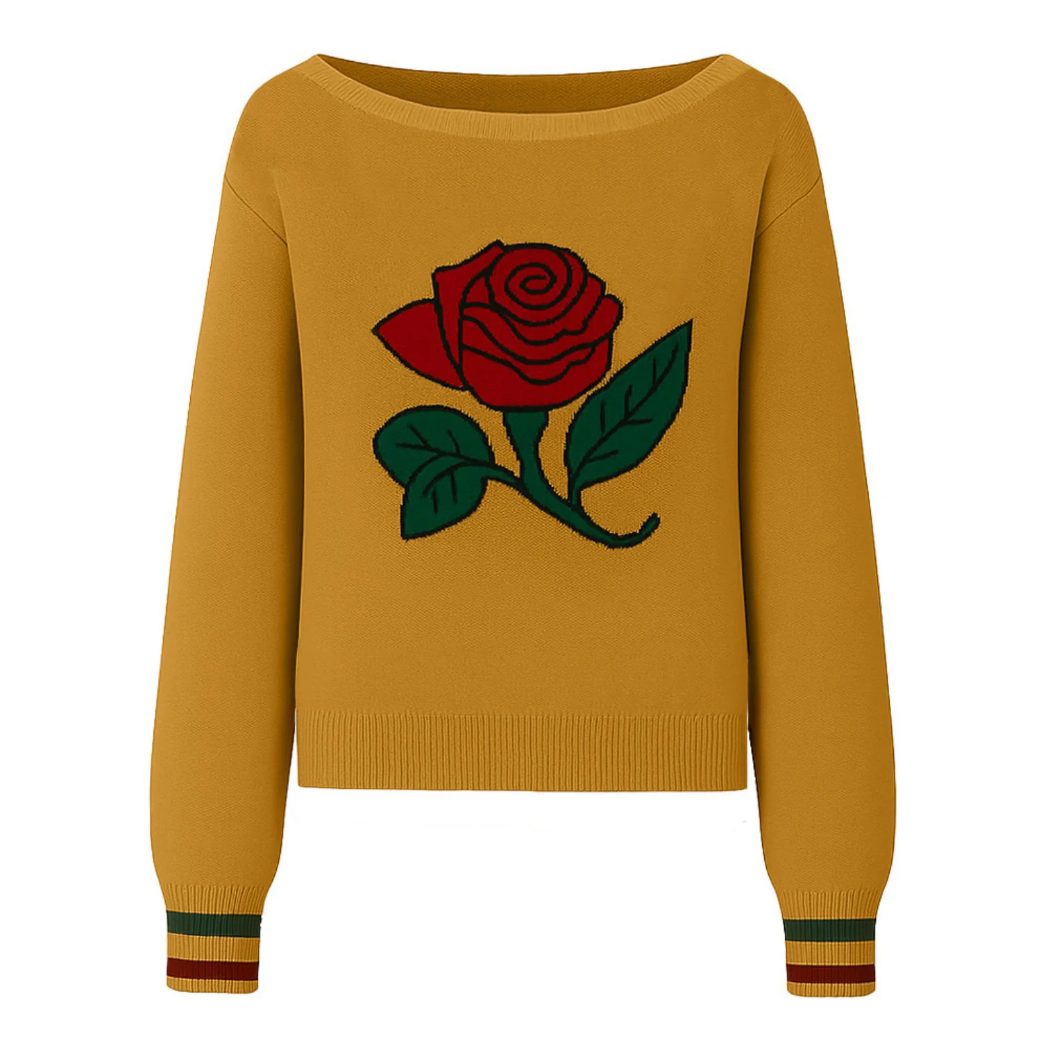 Women's Yellow rose one-shoulder - cropped length