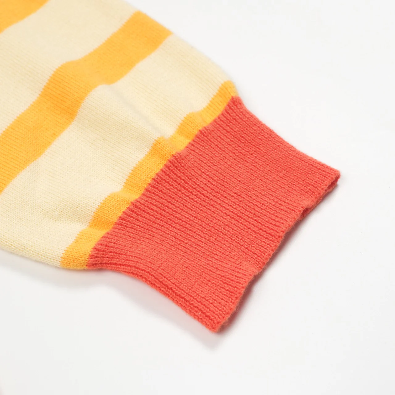 Women's yellow striped cropped sleeve knit T-shirt - Image 8
