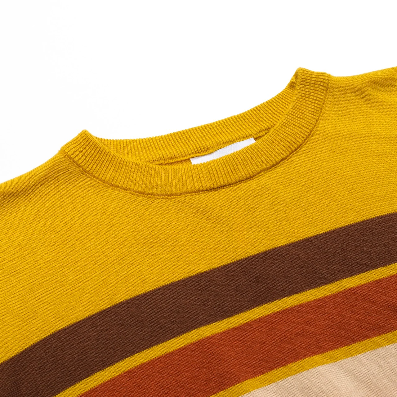 Women's yellow striped vintage jacquard knitwear - Image 4