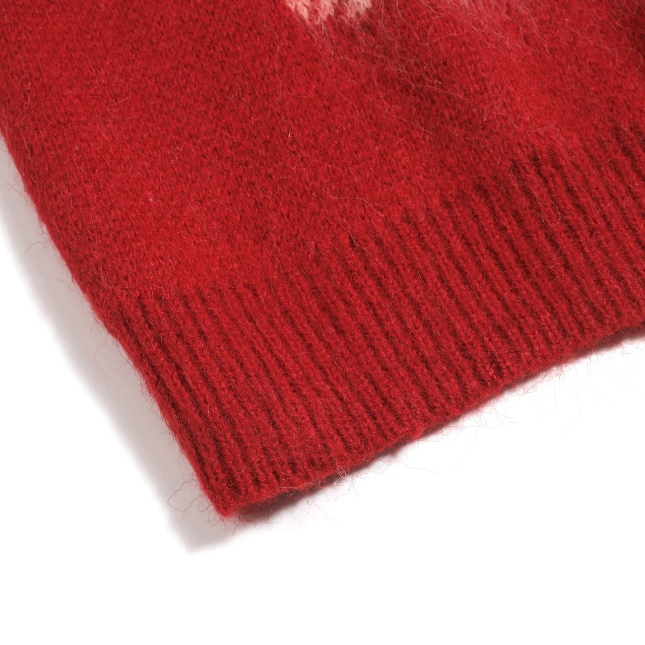 Women's red cute cat jacquard plush knitwear - Image 7